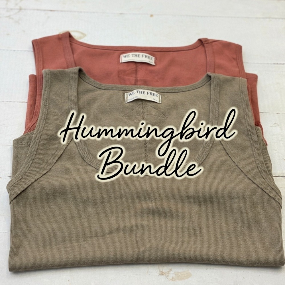 Free People Hummingbird Tank Top Neutrals Bundle Brown Combo‎ Size XL